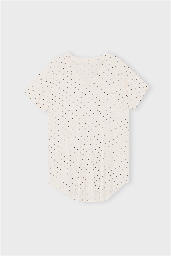 moshi moshi mind dotted dreamy t-shirt - ecru/black dots - one size